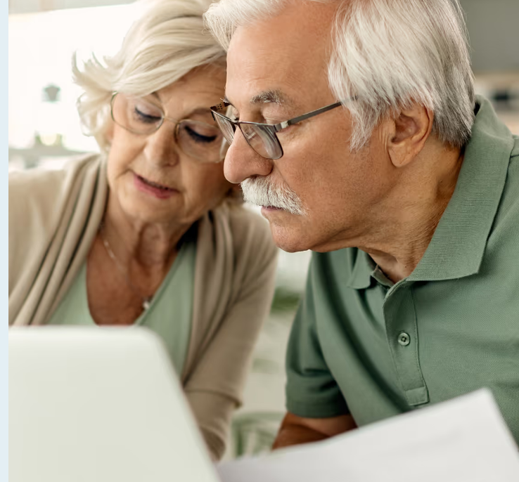 Senior couple planning retirement